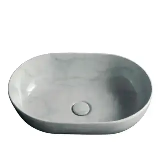 Globo T-Edge Раковина чаша 54x36x16h см, без перелива, без д/к, цвет: marmo di carrara B6O54MC