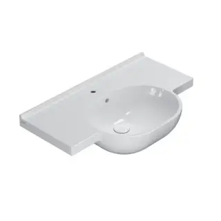 Globo Mode Раковина подвесная/накладная 80х49 см, с переливом и креплением, без д/к, цвет: белый ME080BI