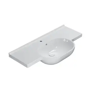 Globo Mode Раковина подвесная/накладная 100х49 см, с переливом и креплением, без д/к, цвет: белый ME100BI