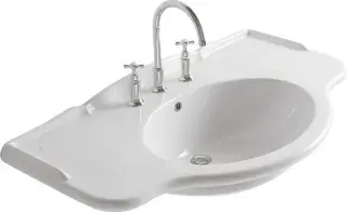 Globo Paestum Раковина подвесная 110x60 см, с переливом и креплением, без д/к, цвет: белый глянцевый PA022BI