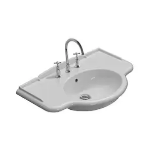 Globo Paestum Раковина подвесная 90x56 см, с переливом и креплением, без д/к, цвет: белый глянцевый PA056BI