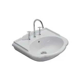 Globo Paestum Раковина подвесная 62x54 см, с переливом и креплением, без д/к, цвет: белый глянцевый PA057BI