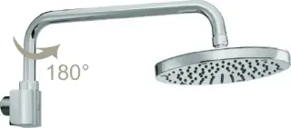 Bossini Oki Верхний душ d20 см, 1 вид струи, кронштейн настенный 33,7 см, цвет: chrome H55405.030