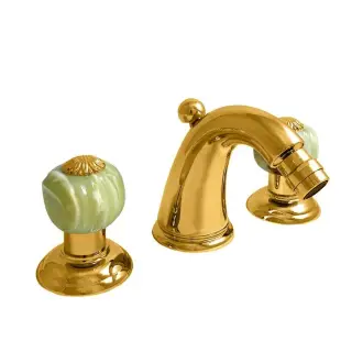 Nicolazzi Onice Смеситель для биде на 3 отверстия, излив 11,9 см, цвет золото 2115GO09O