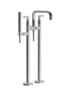 Gessi Inciso Смеситель для ванны напольный, с ручн. душем, внеш. часть, излив 26,2 см, цвет: chrome 58029#031