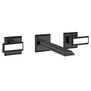 Gessi Eleganza Встраиваемый смеситель для раковины на 3 отверстия, цвет черный металлик 46090#706