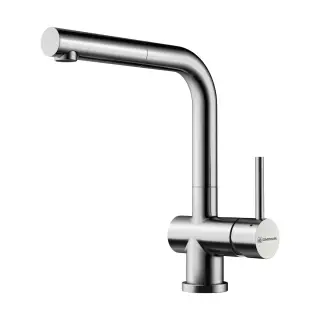 Omoikiri Koriyama-BN Смеситель для кухни с гибким изливом, цвет: нержавеющая сталь 4991006