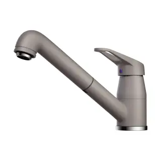 Omoikiri Tateyama-S-GR Смеситель для кухни, с выдвижным и гибким изливом, цвет: Leningrad Grey 4994176