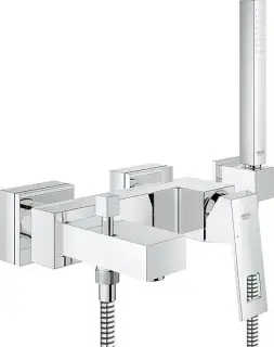 Grohe Eurocube Смеситель для ванны накладной, с ручным душем, цвет: хром 23141000