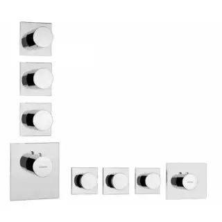 Bossini Oki Смеситель термостатический, встраиваемый, с девиатором, зап. вентилем, цвет: chrome Z031205.030