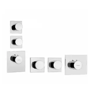 Bossini Oki Смеситель термостатический, встраиваемый, с девиатором, зап. вентилем, цвет: chrome Z031203.030