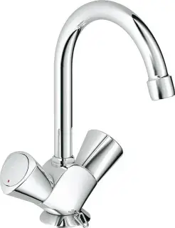 Grohe Costa S Смеситель для раковины вентиль., без донного клапана, длина излива 13,7 см, цвет: хром 21338001