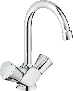 Grohe Costa S Смеситель для раковины вентильный, с донным клапаном, длина излива 13,7 см, цвет: хром 21257001