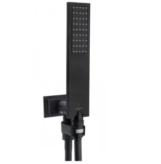 Bossini Apice Душевой гарнитур: душевая лейка, держатель с выпуском, шланг 150 см, цвет: mat black C13011.073