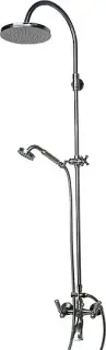 Bossini Liberty Душевая стойка: смеситель, ручной и верхний душ, 1 вид струи, шланг, цвет: chrome L01203.030