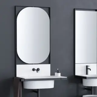 Cielo Specchi Зеркало 110x70x4 см, с LED подсветкой, цвет: матовый черный ELSPONM