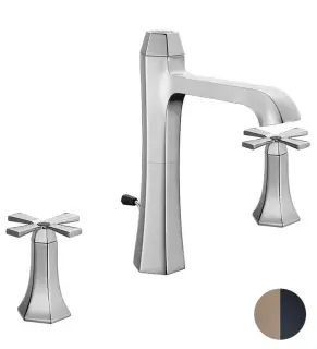 Cisal Cherie Смеситель для раковины на 3 отверстия, цвет: Polished Nickel/Night Black CX0010607D