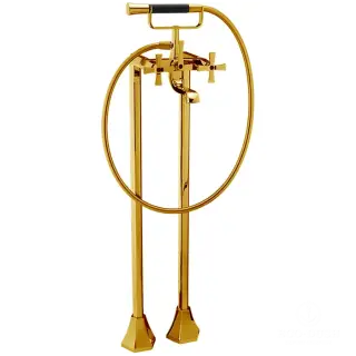 Cisal Cherie Напольный смеситель для ванны двухвентильный, цвет: Gold/Night Black CX0042007C