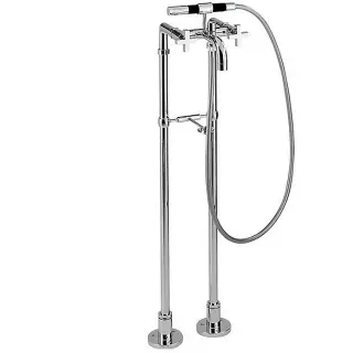 Cisal Barcelona Смеситель напольный для ванны с ручной лейкой, держателем, цвет: Chrome BA00420021