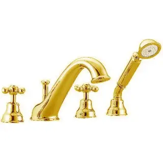 Cisal Arcana Ceramic Смеситель на борт ванны на 4 отверстия, цвет: 24K Gold AC00026024