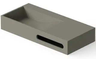 Dea Design Раковина накладная 90x42x15h см, Solid Surface, цвет: light grey DD9064 900 4