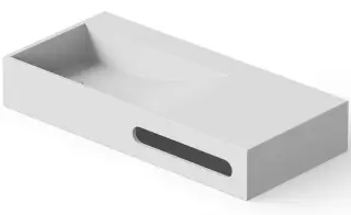 Dea Design Раковина накладная 90x42x15h см, Solid Surface, цвет: white DD9064 900 18