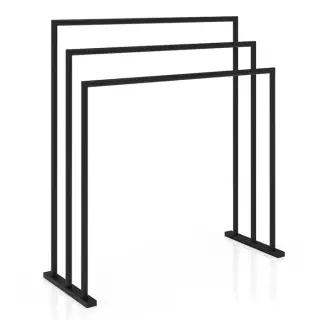 Decor Walther Porzellan HT 9 Полотенцедержатель тройной 70x26xh75 см, цвет: черный матовый 0500360