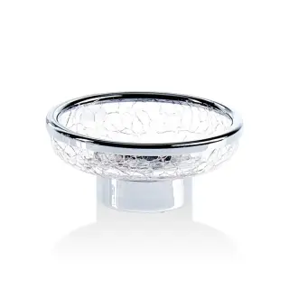 Decor Walther Crack STS Мыльница настольная, французское стекло Craquele, цвет хром 0932900