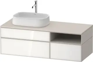 Duravit Zencha Тумба 130x55x44,2h см, цвет: белое стекло/cеро-коричн. супермат. ZE4828064830000