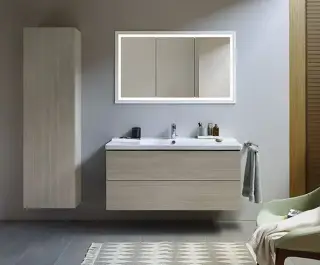 Duravit L-Cube Зеркало подвесное прямоугольное с подсветкой 140x70h см, цвет: белый LC738400000