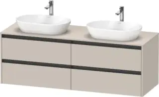 Duravit Ketho.2 Тумба под две раковины 160x55x56,8h см, цвет: серо-коричневый мат. K24899B91910000
