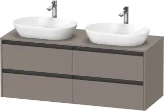 Duravit Ketho.2 Тумба под две раковины 140x55x56,8h см, цвет: базальт мат. K24898B43430000
