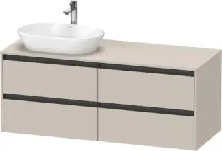 Duravit Ketho.2 Тумба под раковину слева 140x55x56,8h см, цвет: серо-коричневый мат. K24898L91910000
