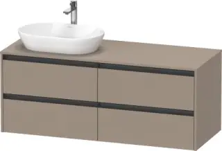 Duravit Ketho.2 Тумба под раковину слева с 4-мя ящ. 140x55x56,8h см, цвет: лен K24898L75750000