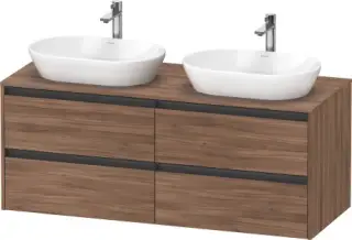 Duravit Ketho.2 Тумба под две раковины с 4-мя ящ. 140x55x56,8h см, цвет: орех натур. K24898B79790000