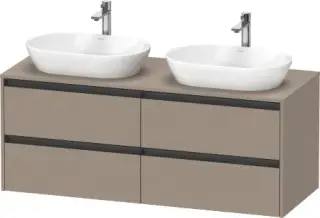 Duravit Ketho.2 Тумба под две раковины с 4-мя ящ. 140x55x56,8h см, цвет: лен K24898B75750000