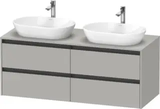 Duravit Ketho.2 Тумба под две раковины 140x55x56,8h см, цвет: бетонно-серый мат. K24898B07070000