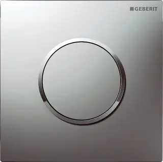 Geberit Sigma 10 Кнопка смыва для писсуара, пневмат, пластик, цвет: хром мат., окантовка хром глянец 116.015.KN.1