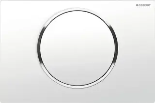 Geberit Sigma 10 Кнопка смыва для инсталляции, 1 режим, цвет: белый, окантовка хром глянцевый 115.758.KJ.5