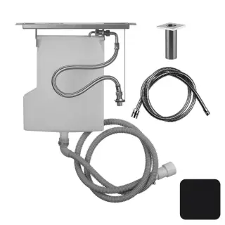 Gessi Rettangolo Система сбора воды для ручного душа с убирающимся шлангом, цвет: matte black 01766#299