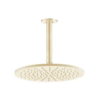Gessi Inciso Верхний душ 30 см 1 вид струи, кронштейн потолочный 26,6 см, цвет: gold PVD 58252#246