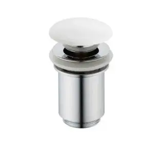 Globo T-Edge Донный клапан Push-Open с переливом и керамической крышкой, цвет: белый глянцевый FI012BI