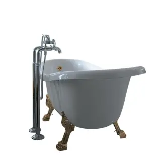 Globo Paestum Ванна отдельностоящая 170х80 см, с ножками, ванна: белая, ножки: золото PA102