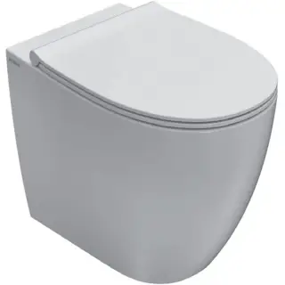 Globo 4All Унитаз приставной безободковый, без крышки, с креплением, 36x54 см, цвет: белый глянцевый MD004BI