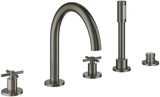Grohe Atrio New Смеситель на борт ванны, с ручным душем, 5 отверстий, цвет: темный графит, матовый 19923AL3