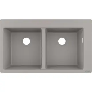 Hansgrohe S51 Кухонная мойка встраиваемая сверху 2 чаши 88x51 см, цвет: cерый бетон 43316380