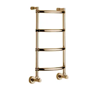 Margaroli Luna 432 Полотенцесушитель водяной для ГВС 42,5х71h (int 36) выгнутый, нижнее, цвет: gold 4323704GON