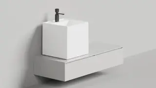 Salini Armonia Square Top 03 S-Stone Раковина чаша, квадратная, 45х45х45h см, цвет: белый матовый 130523TM