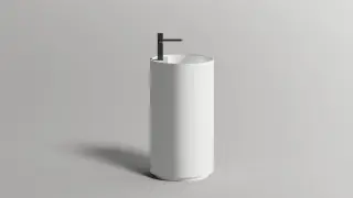 Salini Armonia Round Top 01 S-Sense Раковина напольная, круглая, 45х45х85h см, цвет: белый глянцевый 130411TG