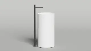 Salini Armonia Round 01 S-Sense Раковина напольная, круглая, 45х45х90h см, цвет: белый глянцевый 130411G